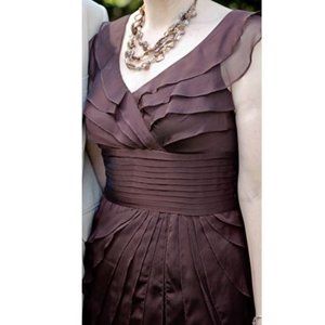 Adrianna Papell Occasions sleeveless, tiered dress, brown, like new, 10